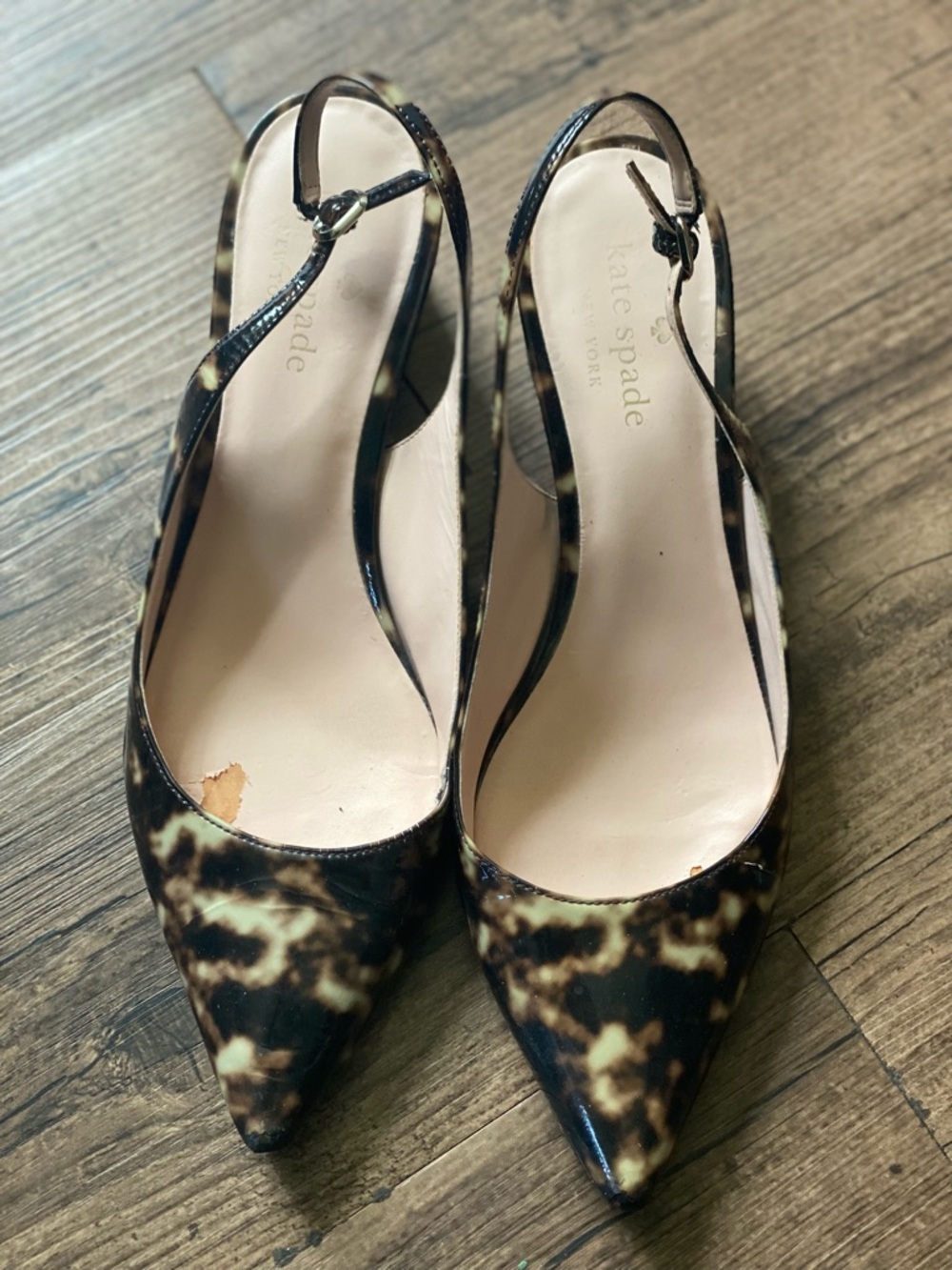 kate spade Tortoiseshell Pointed Slingback Pumps - Brown/Cream